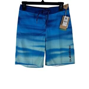Quiksilver Everyday Fade Youth Boardshorts Size 27 Blue Ombre Swim Trunks NEW